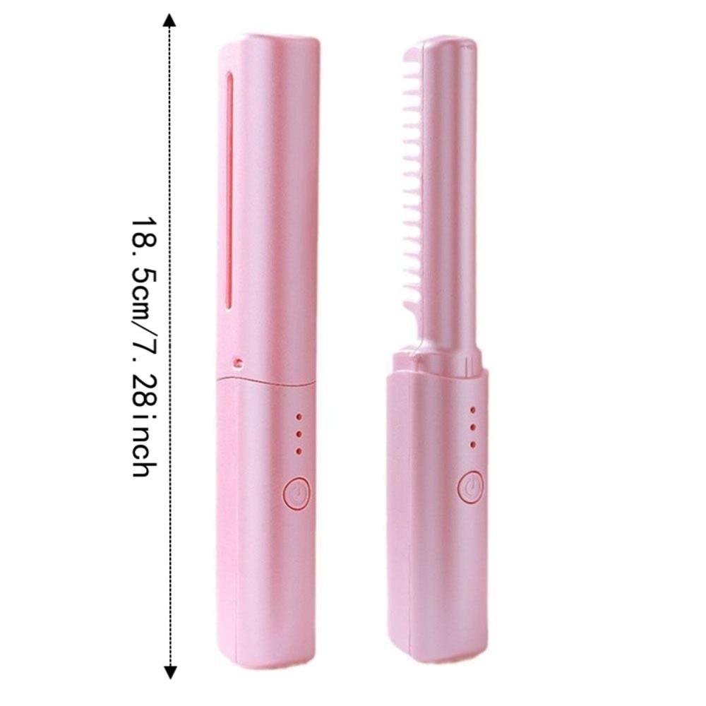 USB Hair Straightener Rechargeable Fast Heating Comb Portable Lazy Wireless Hair Hot Comb Women