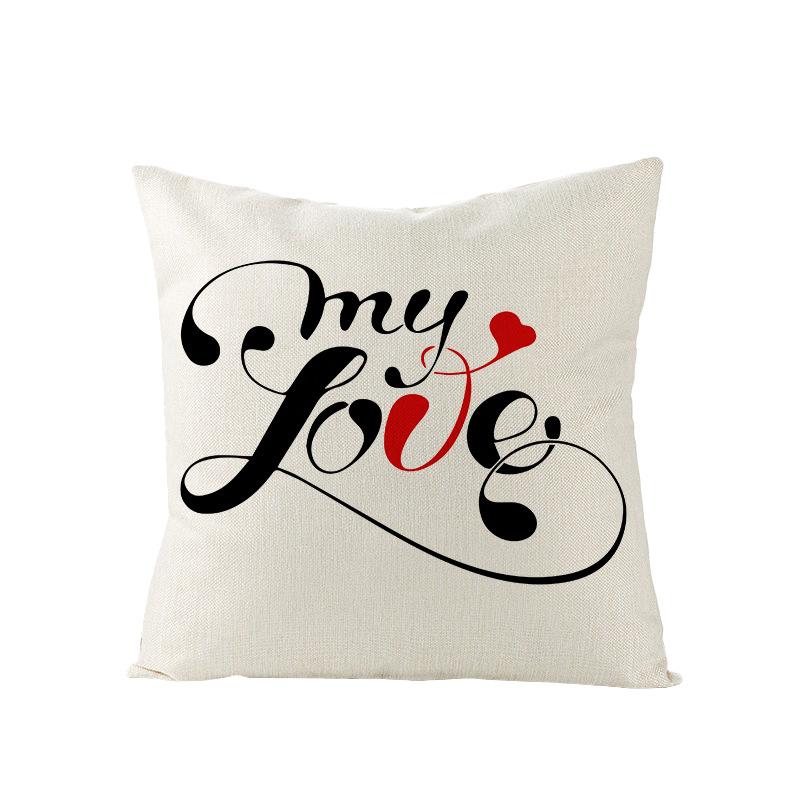Valentine's Day Pillow Nordic Pink Car Rose Polyester Printed Cushion Sofa Cushion Home Products