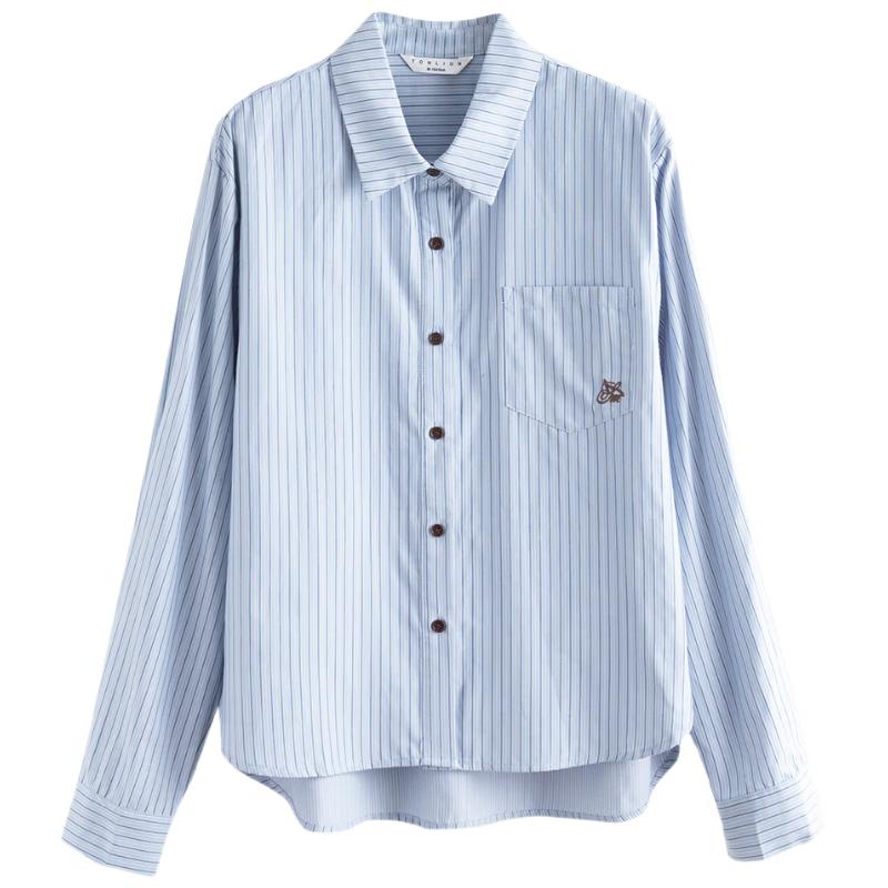 TonLion Women s Striped Casual Long-Sleeve Shirt M