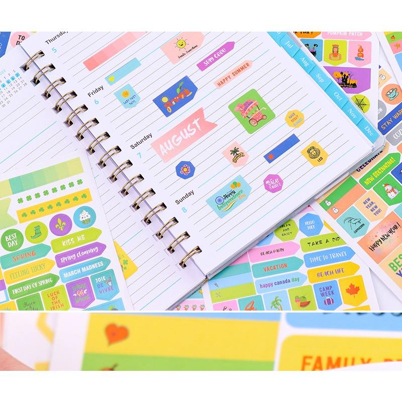 High Aesthetic Ins Style Self Adhesive Diy 12 Month Planner Stickers For Hand Account