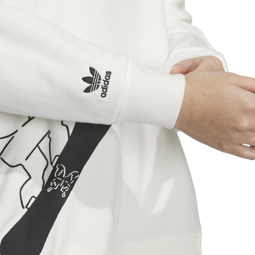 adidas Kolekce Originals Trefoil X Nagaba Yu X Su Yiming Kolaborace Boční Komiks Skateboard Čistá Kulatá Výstřih Pulovrová Mikina IK4315