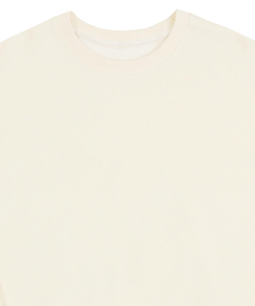 GRAVER [Unisex] Elbow Deco Logo Sweatshirt_Cream/Black Logo