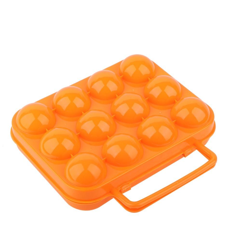 

Compact Egg Tray With Handle Eggs Container Household Storage Eggs Organizer Kitchen Use помаранчевий