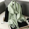 Nytt 62 farger Vinterskjerf for kvinner Langt Varmt Kasjmirskjerf Hijab Ensfarget Dame Sjal Wrap Kvinnelig Pashmina Bandana Hodeskjerf