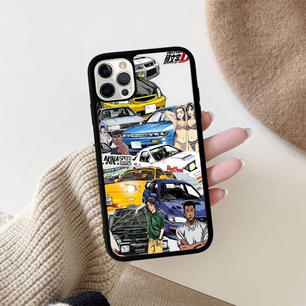 Road Racing Anime I-Initial D For IPhone 17 16 15 14 13 12 11 Pro Max Plus Mini PC+TPU Back Phone Cover
