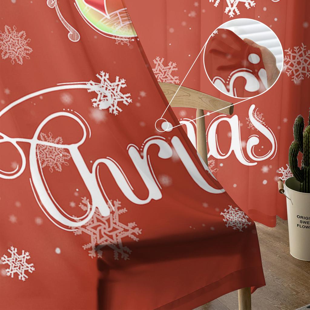 Christmas Decoration Light Ball Snowflake Sheer Curtains For Kids Bedroom Living Room Voile Curtains Xmas Kitchen Tulle Curtain