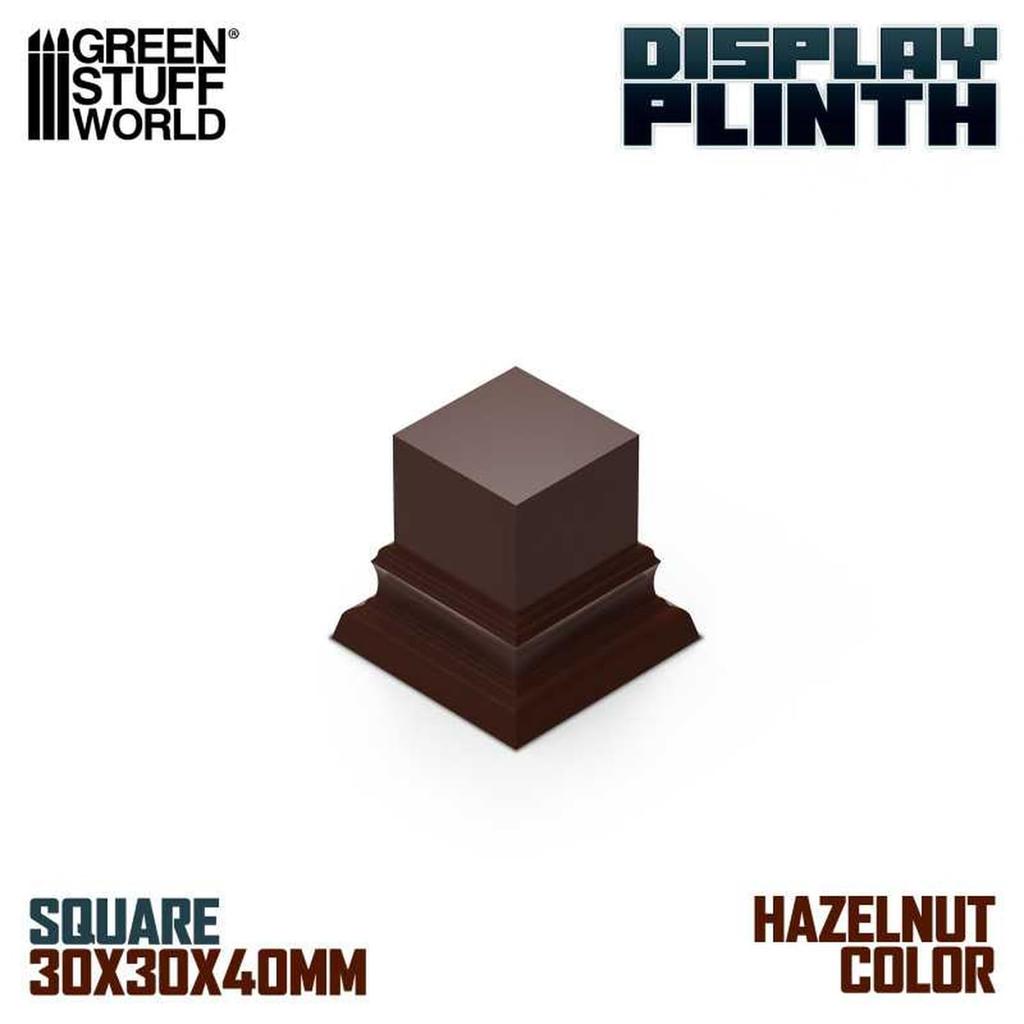 Green Stuff World Display Square 3cm x Hazelnut Hobby Stand, Pillar, 3cm, Brown, Accessory, GSWD-5804