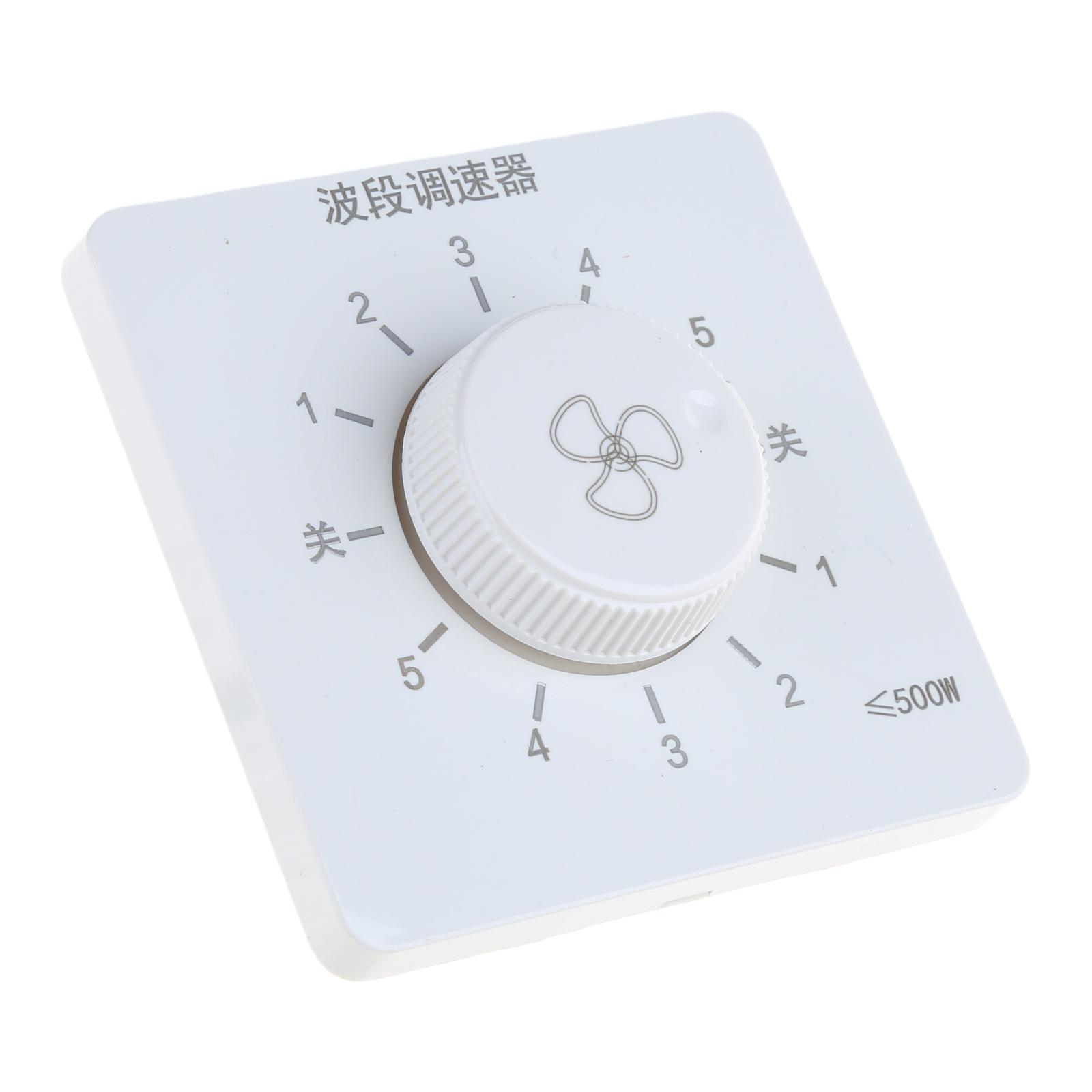 

86 Type Wall Control Button Electronics Mechanical Rotary Switches for Ceiling Fan 5-level Adjust Speed Controller 1 білий