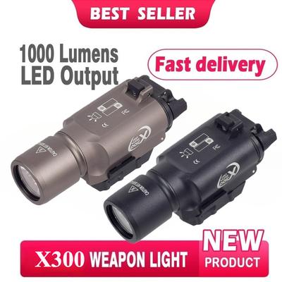 Tactical X300 X300U Metal Pistol Gun 1000Lumen Led Flashlight Fit 20Mm Rail Gun Accessories For Airsoft Hanging Hunting Set