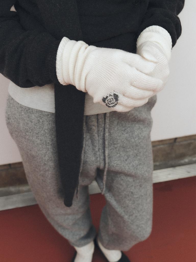 REPLAIN Cashmere Blend Rose Gloves_Ivory
