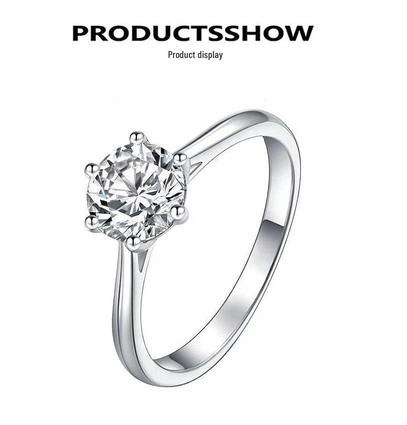 Crown Classic Six-Prong Moissanite Ring, 1 Carat D Color Stone, Perfect Gift for Her