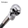 Silver Resin Big Eyes Skull Head Walking Cane Fashion Decorative Steel Stick Gentleman Elegant Cosplay Cane Knob Crosier 94cm
