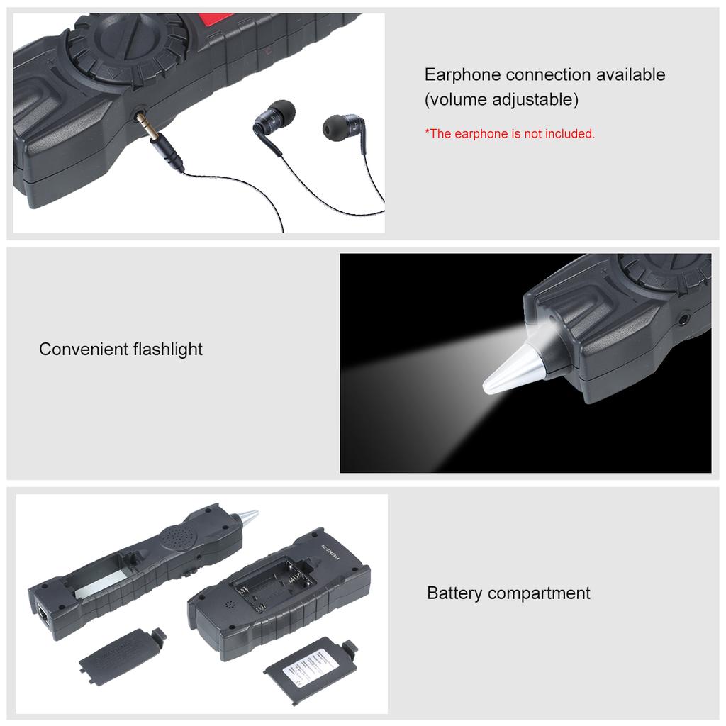 Wire Tracker Portable Multifunctional RJ11 RJ45 Cable Tester Telephone & Network Line Finder with