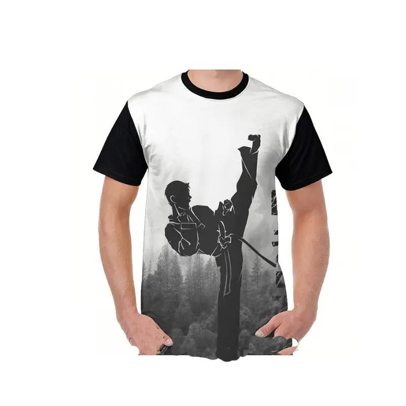 Herren Taekwondo T-Shirt Laufen Fitness Sportbekleidung Kurzarm Casual Boxing Trainingsanzüge Sommer Übergroße Schnelltrocknende Männliche Tops