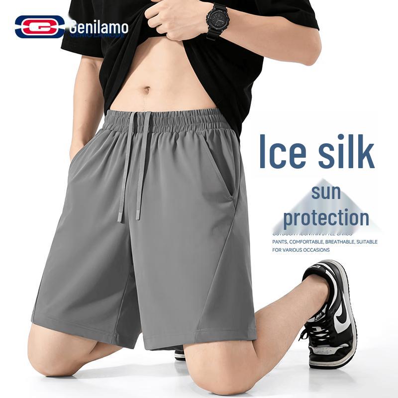 GENIOLAMODE Men s Ice Silk Casual Shorts XL
