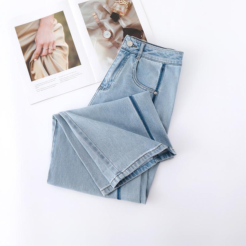 Women's Light-Colored High-Waisted Wide-Leg Jeans - Spring 2025 Collection