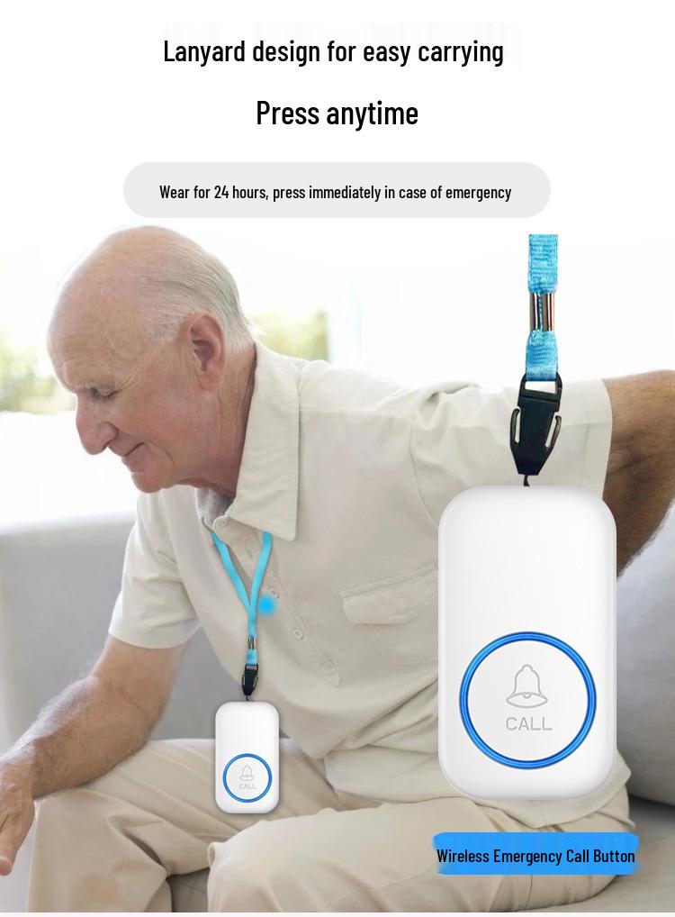 Elderly SOS Wireless Call Button for Bedside Caregiver Alert