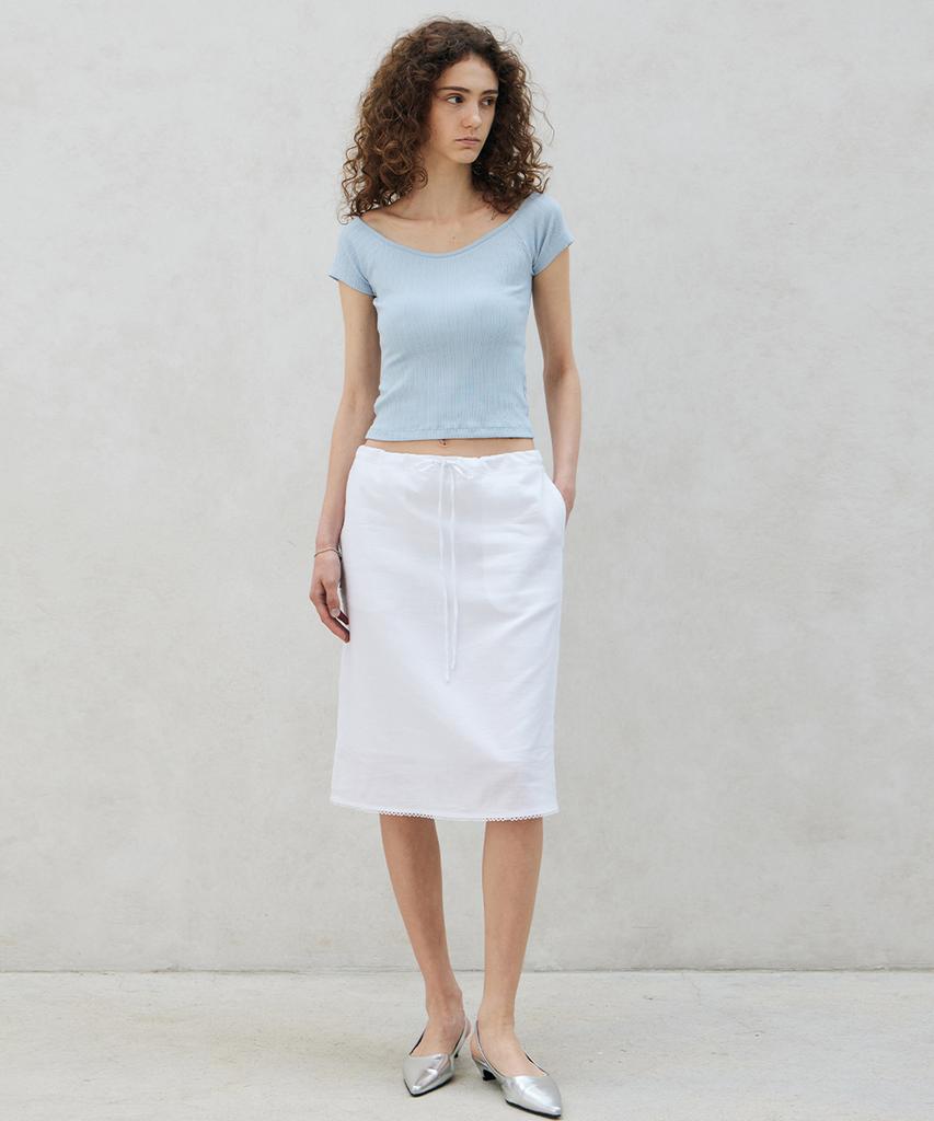 ITOV SEOUL Ribbed Square Neck Top Bl