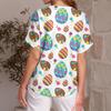 Women's Fashionable Casual Everyday Versatile Easter Print Slim-Fit Summer Short-Sleeve Top