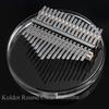 Kalimba, 17 Keys, Transparent Crystal, Thumb Piano, Acrylic Material, with Storage Case (Round Shape)