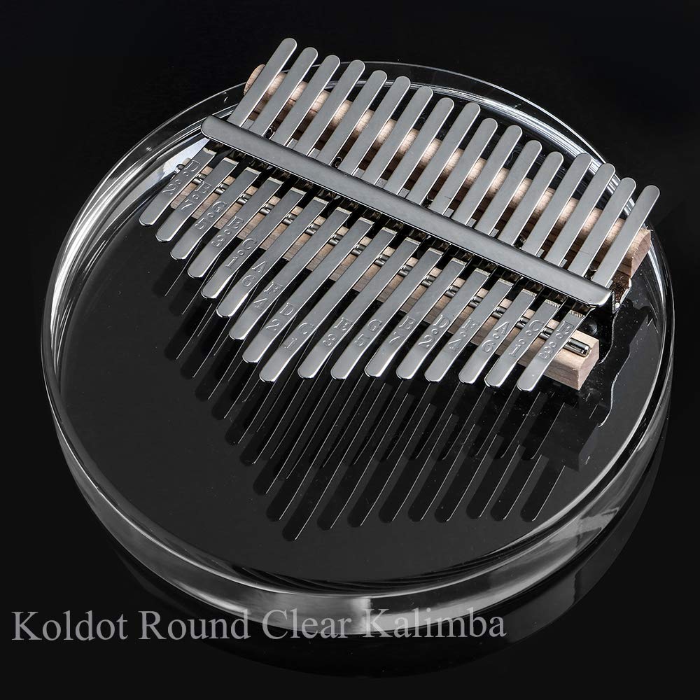Kalimba, 17 Keys, Transparent Crystal, Thumb Piano, Acrylic Material, with Storage Case (Round Shape)