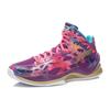 Li Ning SONIC 3 Mesh Cushioning Abrasion Resistant High top Basketball Shoes Men's Purple Gold ABPK021-4
