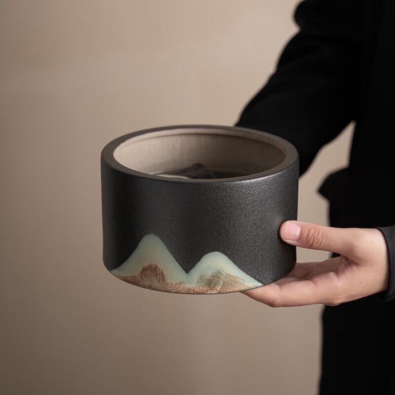Sushih Hand-Painted Ceramic Tea Wash Basin