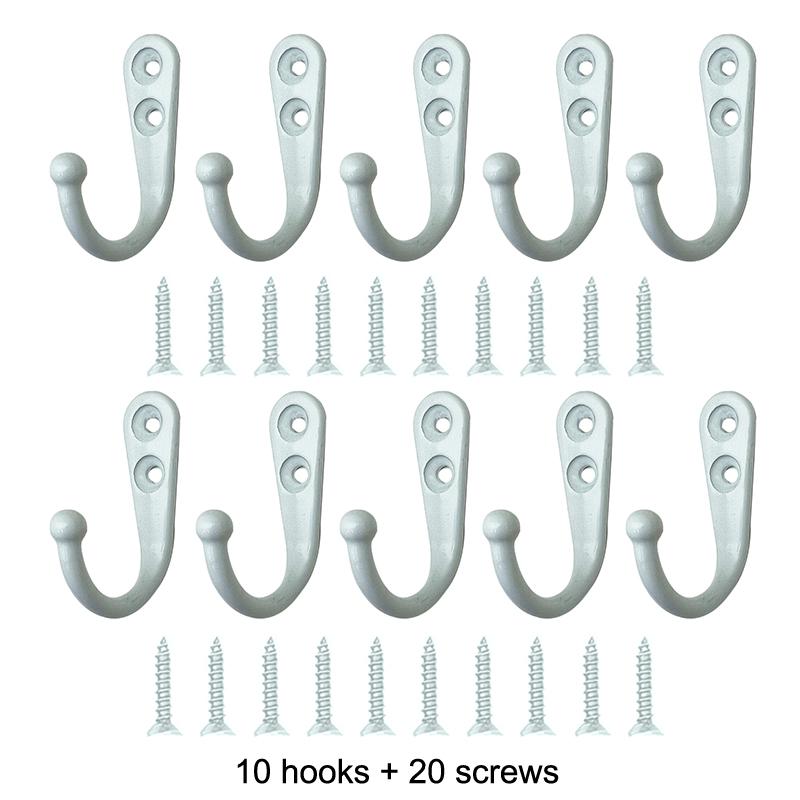 Heavy-Duty Alloy Wall-Mounted Hooks With Screws For Coat Towel Bags Cups Home Storage Rack Wholesale
