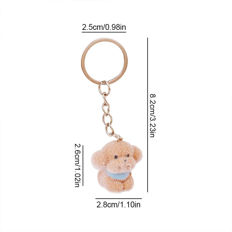 1PC Plush Playful Cartoon Soft Dog Durable Keychain Cute Pendant Exquisite Plush Gift 8.2*2.8cm
