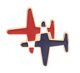 PESENAR Fashionable Gold Small Airplane Pendant Earrings with Simple and Personalized Solid Color Earrings and Ear Buckles