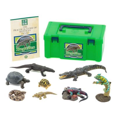 Carolata Reptile Figure 3D Encyclopedia Crocodile 8 Species with Realistic Figure Box Toy Educational Toy Present Gift Food Sanitation Law Christmas