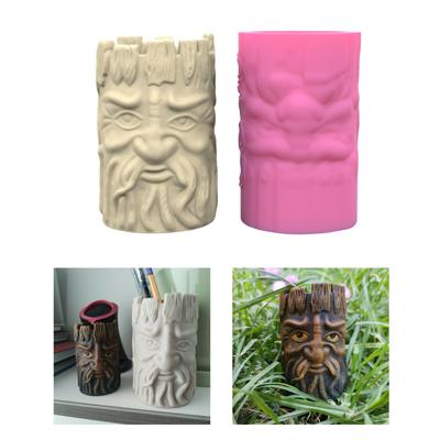 Forme pentru vaze din silicon Mucegai pentru plante suculente pentru cioturi de copac Formă de bătrân Formă pentru ghiveci din silicon, potrivită pentru fabricarea vazei