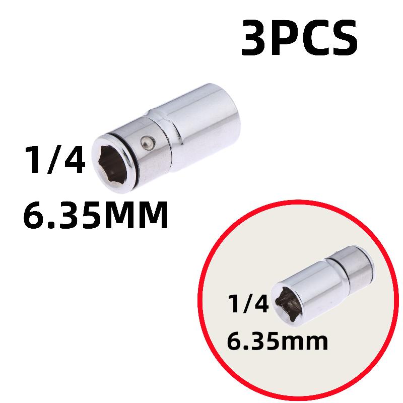 S-1/3St Skruvmejselhållare Slagnyckelhylsa Omvandlingsadapter 1/4" 3/8" 1/2" Fyrkantsdrivning Till 1/4" Sexkantsskaft Hylsbits Omvandlare
