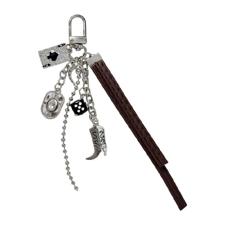 

Fashionable Cowboy Boot Charm With Poker Designs For Bags And Accessories 1