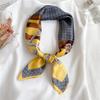 Literature and art new spring and summer thin small square scarf female imitation silk sunshade sunscreen silk scarf, scarf decorative printing small