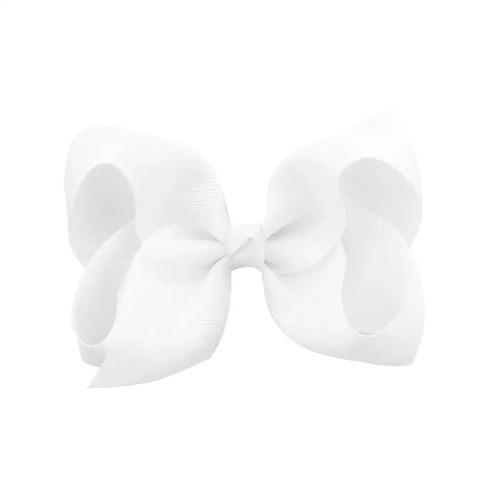 3/4/6/8inch  Boutique Handmade Colorful Solid Ribbon Grosgrain Hair Bow with Clips for Kids Girls Hair Accessories