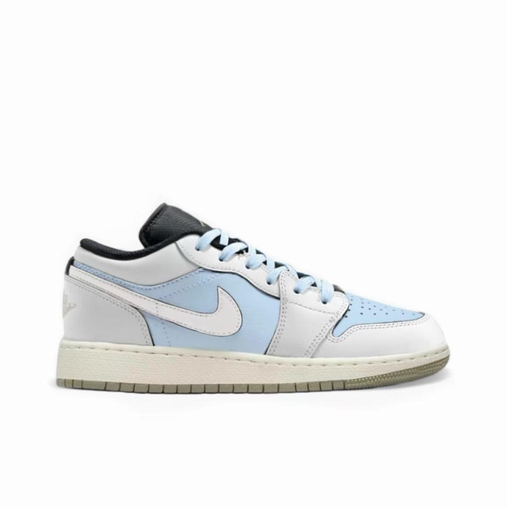 Jordan Air Jordan 1 Light Blue Phantom Abrasion Resistant Low top Vintage Basketball Shoes Unisex Sky Blue 553558-092(Team1119-)