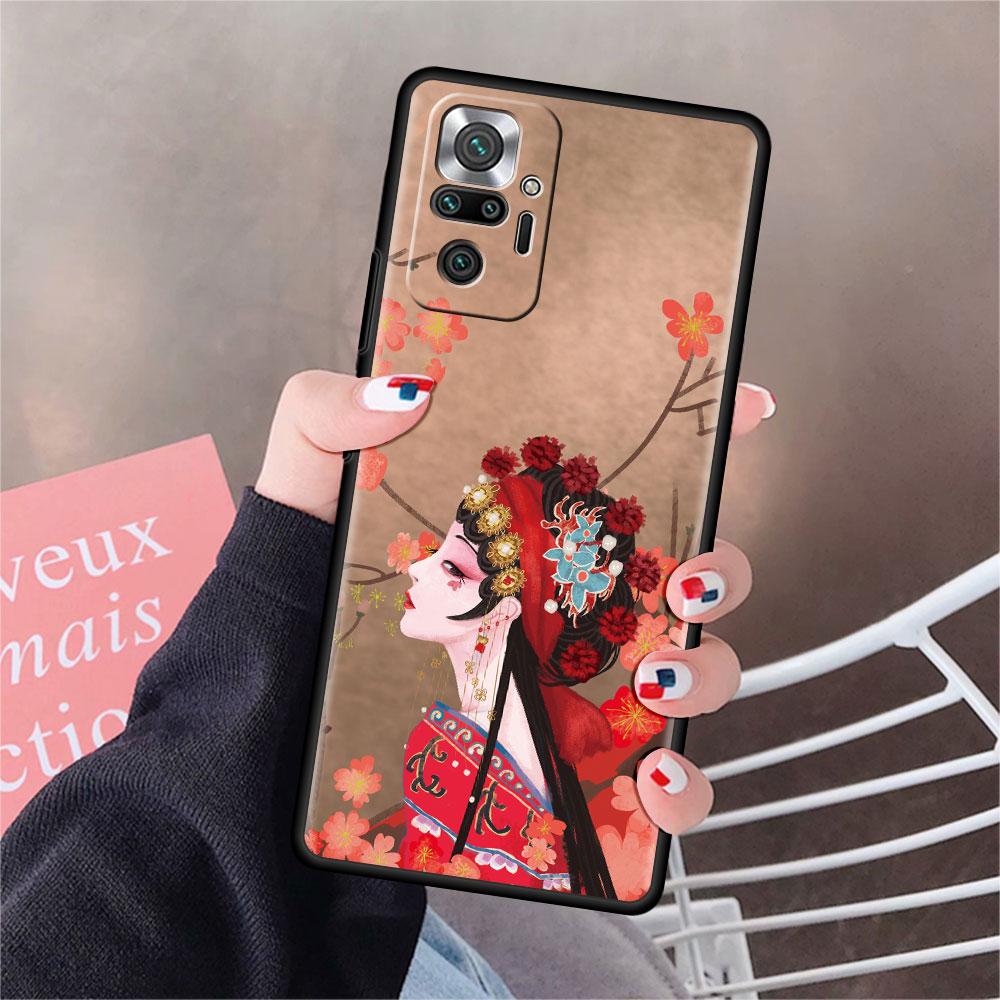 Funda For Xiaomi Redmi Note 10 9 11 Pro Soft Phone Case 10S 9S K40 8 9A 9C 9T 7 10C 8T Silicone Cover Opera Retro Girl Shell Sac