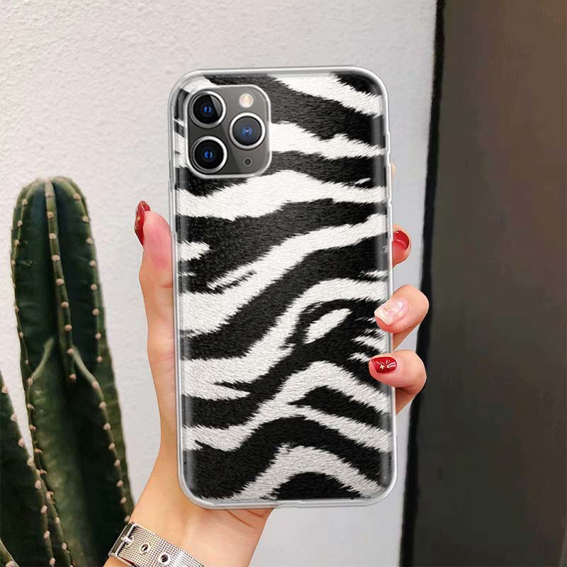 Zebra Stripe Print Phone Case For Apple iPhone 17 Air 16 15 Plus 14 + 13 Mini 12 11 Pro Max 7 8 SE 16Max Soft Shell Cover Coque