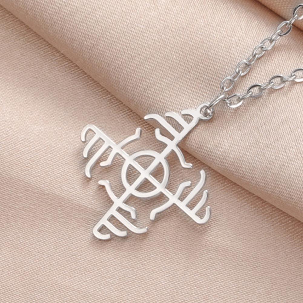 Wardruna Viking Runes Necklace Elder Futhark Nordic Protection Amulet Stainless Steel Jewelry Pendant