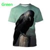 Bird King Eye Pattern T-shirt Men's Cool Bird 3D Printed Summer Breathable Round Neck Short Sleeve Top