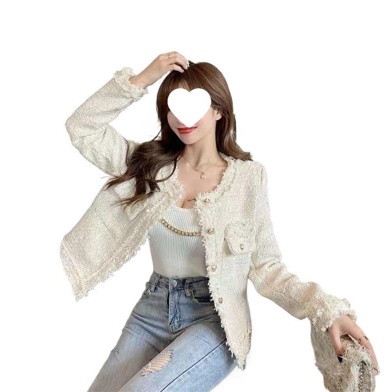 Manteau Court en Tweed Chic Socialite 2025: Veste d'automne/hiver pour femme, style coréen polyvalent