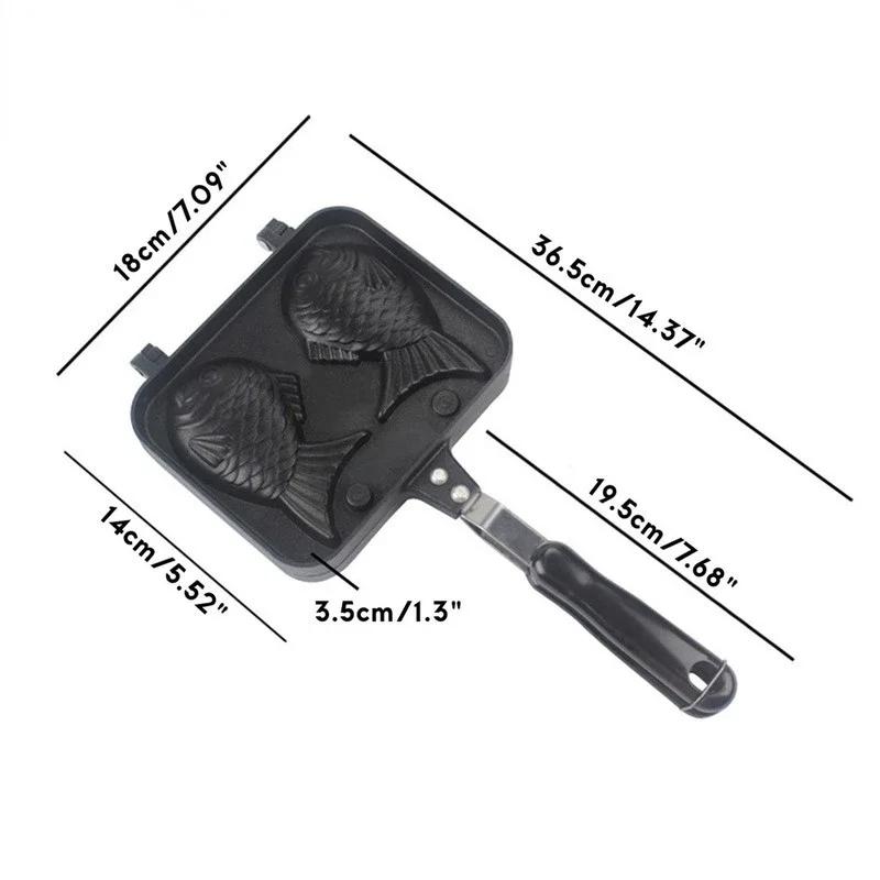 Кухонные японские тайяки, двойная сковорода в форме рыбы, горячий десерт, вафельный торт, сковорода, японская блинная двойная сковорода, сковорода, формы для вафель