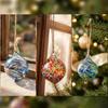 High Borosilicate Glass Spheres Hand Blown Ball Ornament, Colorful Christmas Hanging Decoration Handmade Ornaments for Tree, Window, Patio,