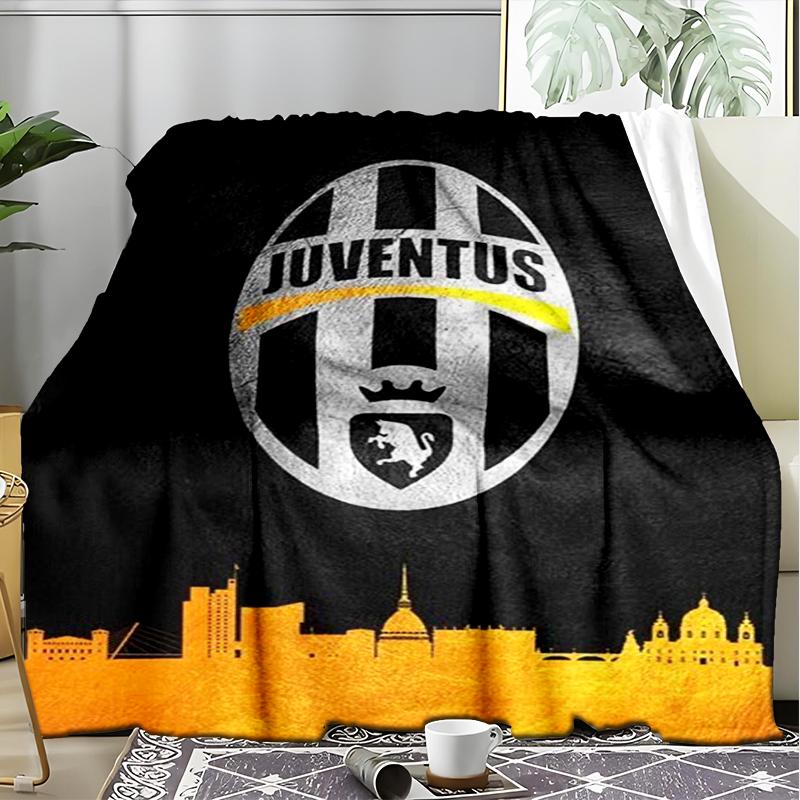 1 Stück Juventus Fußballclub Aufdruck Weiche Flanelldecke Überwurf für Schlafzimmer Wohnzimmer Sofa Camping Reise Fan Geschenke Weihnachtsgeschenke