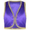 Jongens Arabische Prins Kostuum Open Voorzijde Gouden Mouwloos Vest Halloween Cosplay Fancy Dress Up