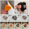 Acrylic Heart Shark Clip Korean Style Plaid Hair Claw Hair Accessories Acetic Acid Hair Claw  Work