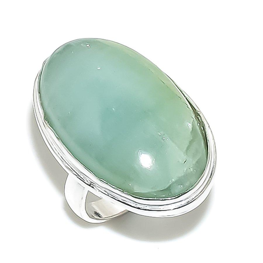 Aquamarine Gemstone Handmade 925 Sterling Silver Jewelry Ring Size 8 T2a10