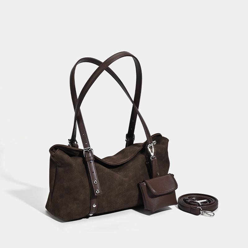 Retro Wildleder Große Kapazität Damen Schulter- und Umhängetasche - Herbst/Winter Vielseitiges Design