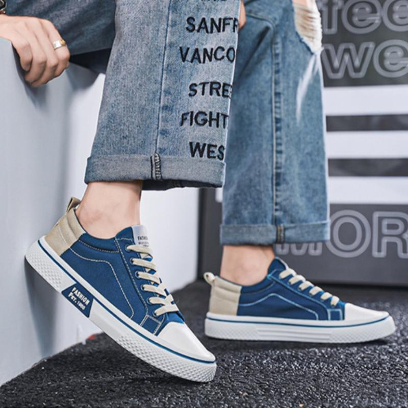 Four Seasons Fashion Street Canvas Sneakers Men's Low-top Lace-up Flats Casual Shoes